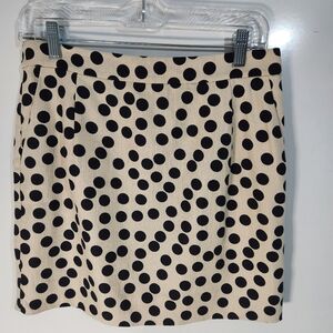 J Crew Polka Dot Skirt - Black and Cream, Size 4